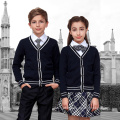 Blank plain color knitting cardigan school-uniform sample
